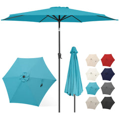 FLAME&SHADE front view showing full aqua canopy and shaded table benefit