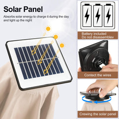 FLAME&SHADE solar panel on pole detail for effortless charging