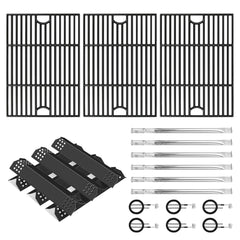 FlameDuty front packaging showing complete Nexgrill 6-burner replacement kit benefits
