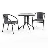 Flash Furniture front view of full set showing compact patio styling and durability