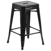 Flash Furniture Kai front view showing compact counter stool and modern glossy finish benefiting small spaces