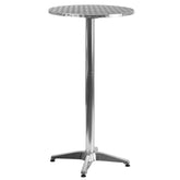 Flash Furniture front view of round bar table showing compact footprint and modern style
