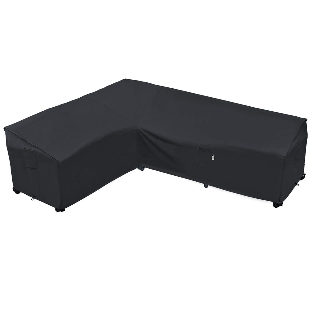 Flexiyard front view full cover protecting sectional, keeps furniture dry