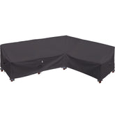 Flexiyard front view showing full covered L-shaped sectional protecting cushions