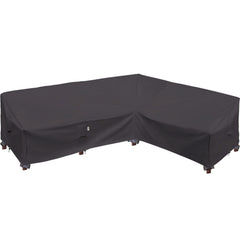 Flexiyard front view showing full covered L-shaped sectional protecting cushions