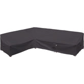 Flexiyard front view storm grey cover protecting outdoor sectional, weatherproof benefit
