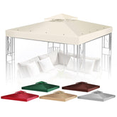Flexzion front view of 12x12 ivory canopy showing full coverage and curb appeal