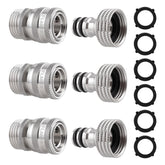 FLMQS front view of connector set showing three male and female fittings, durable kit benefit