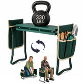 Flora front view folded garden kneeler showing durable frame and portability