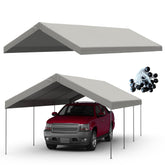 FLOUREE front view of 12x20 canopy top showing full coverage and weather protection