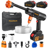 Flouritech front view of cordless pressure washer shows compact design and portability benefit