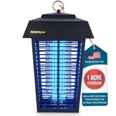 Flowtron front view lantern showing hanging design and coverage benefit