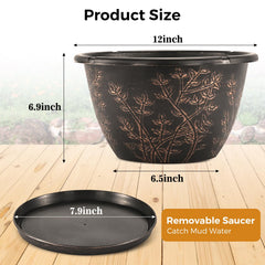Flowyypo side profile with size indicators showing scale and plant fit