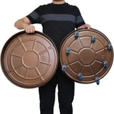FLRISNTIG front view of bronze 20-inch dolly showing sturdy tray and casters, enables easy planter moves