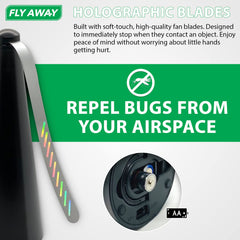 Fly Away hanging hook in use offering hands-free insect protection benefit
