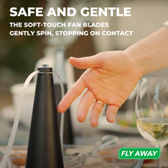 Fly Away with DC adapter connected demonstrating continuous power benefit