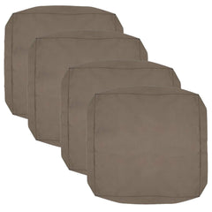 FLYMEI front view of four taupe cushion covers refreshing patio decor