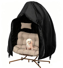 FLYMEI front view of cover protecting double egg chair, guards from weather