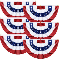 FLYSNK front view of six-pack bunting flags showing full set and colors for easy decoration