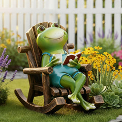 Flytime frog front view showing charming pose and outdoor appeal