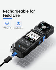 FNIRSI FAM-02 held in hand to show scale and easy field transport benefit