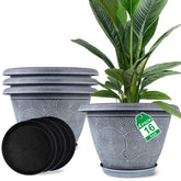 Fodetyff front view of 16 inch planter showing modern look and space-saving benefit