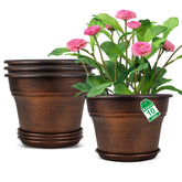 Fodetyff front view copper planter showing classic round design and decorative appeal