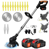 Follicyle cordless weed wacker front view showing compact design and easy handling benefit