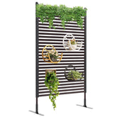 FOLLOOK front view of freestanding privacy screen showing clean modern slats and privacy benefit