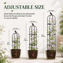 FOLLOOK trellis height shown with hand for scale and easy placement benefit