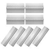 Folocy front view of 9-piece heat plates kit showing stainless finish and neat packaging, reliable replacement