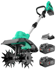 FONXLIT front view of cordless tiller showing compact, portable design for easy use