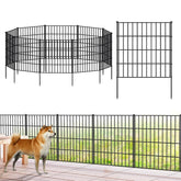 FOREHOGAR front view of full fence kit showing panels and stakes, easy setup benefit