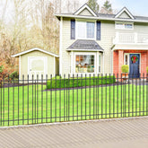 FOREHOGAR front view showing five linked panels and stakes, quick-install benefit