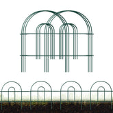 FOREHOGAR front view of green metal garden border fence protecting bed