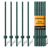 FOREHOGAR front view of green T-post showing whole post and shape benefit