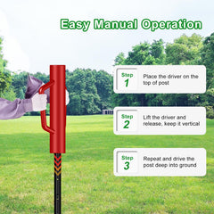 FOREHOGAR in-use image driving a metal T-post quickly for faster fence installation
