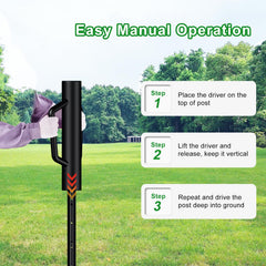 FOREHOGAR post driver in use sinking a T-post quickly and safely