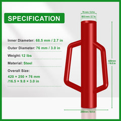 FOREHOGAR inner diameter detail showing 2.7-inch fit for secure post striking