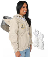 Forest Beekeeping Supply jacket front view showing protective coverage and pockets, improving safety