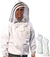 FOREST BEEKEEPING SUPPLY jacket front view showing full coverage and breathable cotton