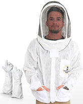 FOREST BEEKEEPING SUPPLY front view jacket showing full coverage and ventilation benefit