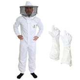 FOREST BEEKEEPING SUPPLY front view of suit showing full coverage and zippers for protection