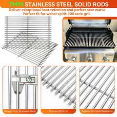 FORYEYC grates installed on a Weber Spirit E-310 delivering stable cooking surface