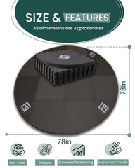 FoundGo mat placed under inflatable tub illustrating protection from ground debris