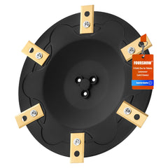 FourShow front view of blade disc kit showing parts and box, clear compatibility benefit