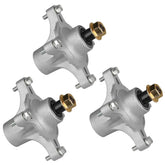 Fourtry spindle front view showing mounting flange and shaft for easy replacement
