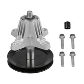 Fourtry spindle front view showing hub and mounting holes for easy OEM replacement