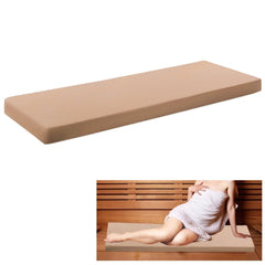 Fovege front view bench pad on sauna bench showing fit and comfort