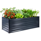 FOYUEE front view of assembled Galvalume raised bed showing durable structure and long life
